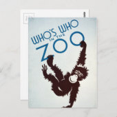 Vintag Wen im Zoo-Affen Postkarte (Vorne/Hinten)