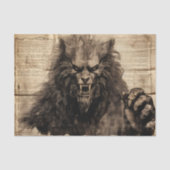 Vintag Werewolf Halloween Decoupage Seidenpapier (Vorderseite)
