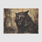 Vintag Werewolf Halloween Decoupage Seidenpapier (Vorderseite)