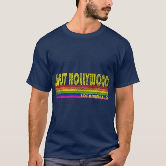 Vintag West Hollywood CA Gay Pride T-Shirt (Vorderseite)