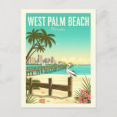 Vintag West Palm Beach Florida Postkarte (Vorderseite)
