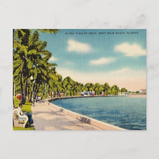 Vintag West Palm Beach, Florida Postkarte (Vorderseite)