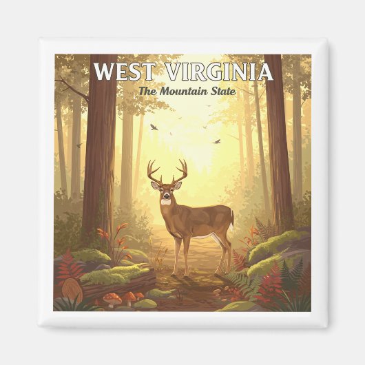 Vintag West Virginia Magnet (Vorne)