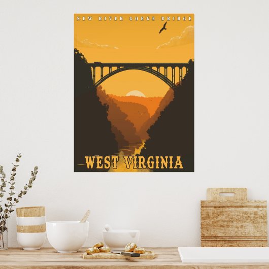Vintag West Virginia Poster (Küche)