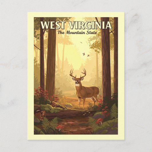 Vintag West Virginia Postkarte (Vorderseite)