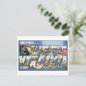 Vintag West Virginia Postkarte (Stehend Vorderseite)