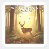 Vintag West Virginia Quadratischer Aufkleber (Vorderseite)