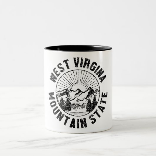 Vintag West Virginia Zweifarbige Tasse (Mittel)