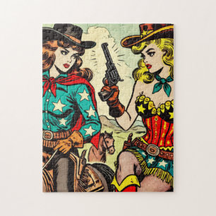 Vintag Western Cowgirl Comicen Puzzle