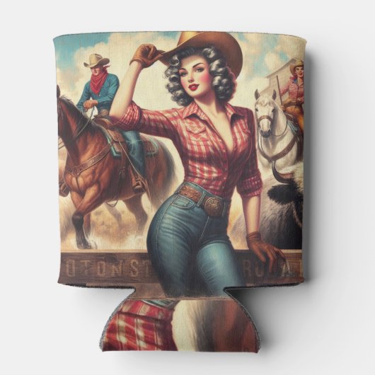 Vintag Western Cowgirl Dosenkühler (Rückseite)