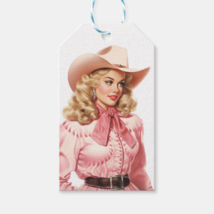 Vintag Western Cowgirl Geschenkanhänger