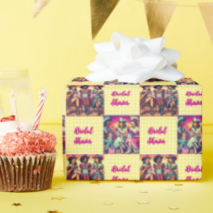 Vintag Western Cowgirl Polterabend Geschenkpapier
