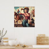 Vintag Western Cowgirl Poster (Küche)