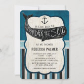 Vintag Whale Baby Dusche Sea Nautical Invite Einladung (Vorderseite)
