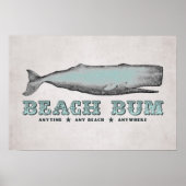 Vintag Whale Beach Bum Poster (Vorne)