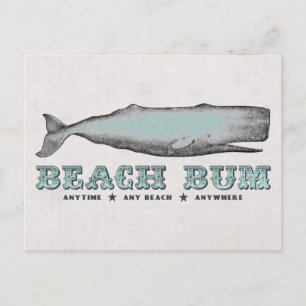 Vintag Whale Beach Bum Postkarte