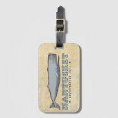 Vintag Whale Nantucket MA Inc 1671 Gepäckanhänger (Vorderseite Vertikal)