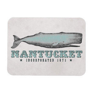 Vintag Whale Nantucket Massachusetts Inc 1671 MA Magnet