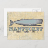 Vintag Whale Nantucket Massachusetts Inc 1671 Postkarte (Vorne/Hinten)
