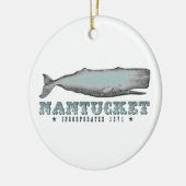 Vintag Whale Nantucket Massachusetts Weihnachten Keramikornament (Links)