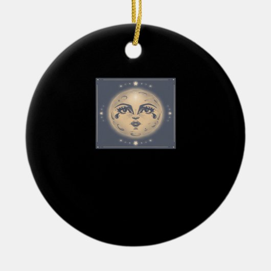 Vintag Whimsigoth Moon Keramik Ornament (Vorne)
