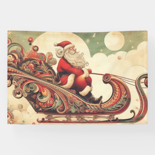 Vintag/whimsistisch/santa/Christmas Banner (Horizontal)