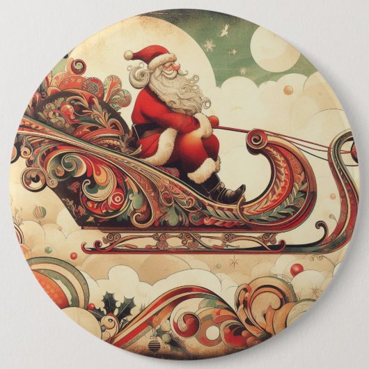Vintag/whimsistisch/santa/Christmas Button (Vorderseite)