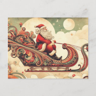 Vintag/whimsistisch/santa/Christmas Feiertagspostkarte