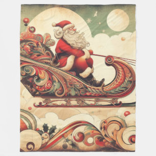 Vintag/whimsistisch/santa/Christmas Fleecedecke