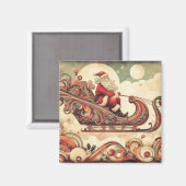Vintag/whimsistisch/santa/Christmas Magnet (Vorderseite/Rückseite)