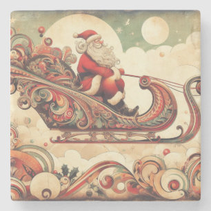 Vintag/whimsistisch/santa/Christmas Steinuntersetzer