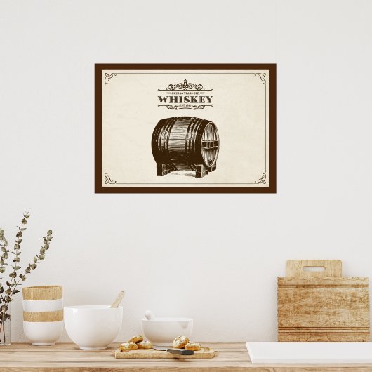 Vintag Whiskey Barrel Poster (Küche)