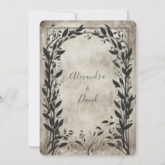 Vintag Whispering Willow Einladung (Vorderseite)