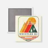 Vintag Whistler Canada Ski Souvenir 1980er Magnet (Vorderseite/Rückseite)
