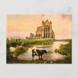 Vintag Whitby Abbey Yorkshire England Postkarte