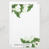 Vintag White Calla Lily Blume Stationery Briefpapier (Vorne/Hinten)