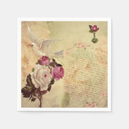 Vintag White Dove Shabby Chic Napkin Serviette