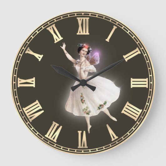 Vintag White Fairy Große Wanduhr (Vorderseite)