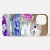 Vintag White Kitten Illustration Case-Mate iPhone Hülle (Rückseite (Horizontal))