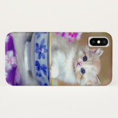 Vintag White Kitten Illustration Case-Mate iPhone Hülle (Rückseite (Horizontal))