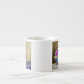 Vintag White Kitten Illustration Espressotasse (Vorderseite)