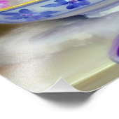 Vintag White Kitten Illustration Fotodruck (Ecke)