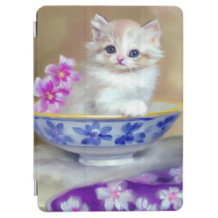 Vintag White Kitten Illustration iPad Air Hülle