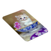 Vintag White Kitten Illustration Magnet (Rechte Seite)