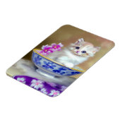 Vintag White Kitten Illustration Magnet (Linke Seite)