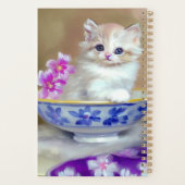 Vintag White Kitten Illustration Planer (Rückseite)
