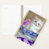 Vintag White Kitten Illustration Planer (Anzeige)