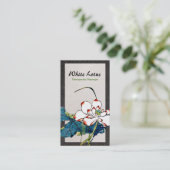 Vintag White Lotus Blume Massagetherapeut Visitenkarte (Stehend Vorderseite)