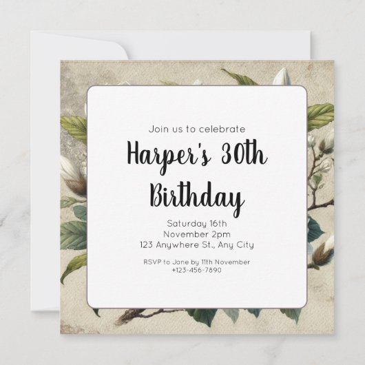 Vintag White Magnolia Botanical (Rückseite)