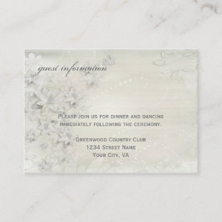 Vintag White on White Floral Grunge Empfang Car Begleitkarte